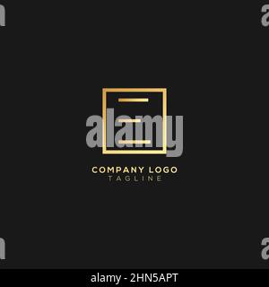Abstrait haut de gamme linéaire lettre E logo Icon design moderne minimaliste illustration de style. Illustration de Vecteur