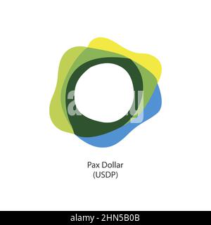 Pax Dollar réseau de stockage décentralisé - icône crypto-monnaie. Illustration vectorielle Illustration de Vecteur