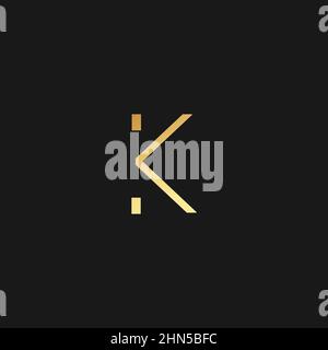 Abstrait haut de gamme linéaire lettre K logo Icon design moderne minimaliste illustration de style. Illustration de Vecteur