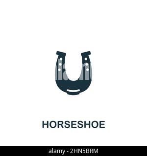 Icône Horseshoe. Icône en forme de fer à cheval monochrome simple pour les modèles, la conception Web et les infographies Illustration de Vecteur