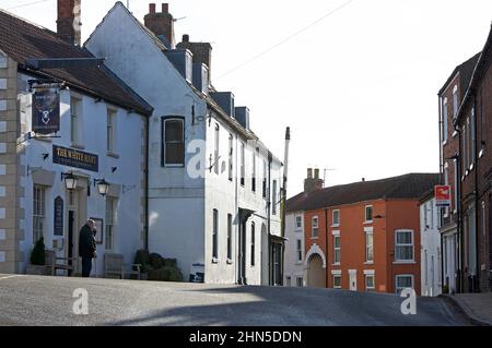 Le pub White Hart dans la ville de Caistor, West Lindsey, Lincolnshire, Angleterre Royaume-Uni Banque D'Images