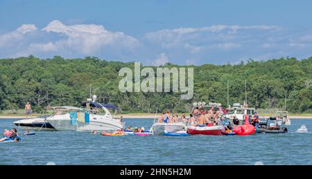 Sag Harbor Boat Party Banque D'Images