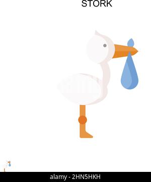 Icône de vecteur simple Stork. Modèle de conception de symbole d'illustration pour élément d'interface utilisateur Web mobile. Illustration de Vecteur