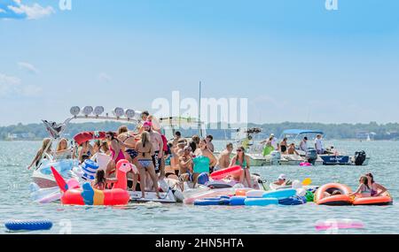 Sag Harbor Boat Party Banque D'Images