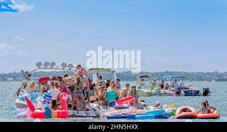 Sag Harbor Boat Party Banque D'Images