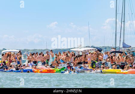 Sag Harbor Boat Party Banque D'Images