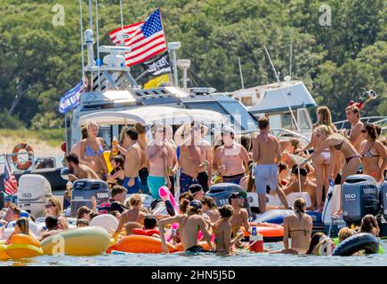 Sag Harbor Boat Party Banque D'Images