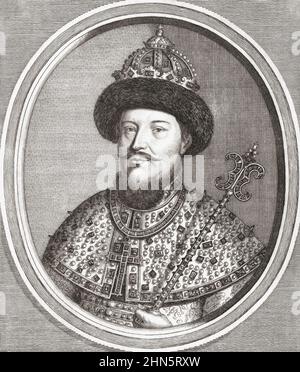 Aleksey Mikhaïlovich aka Alexis de Russie, 1629 – 1676. Tsar russe. Banque D'Images