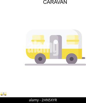 Icône vecteur simple Caravan.Modèle de conception de symbole d'illustration pour élément d'interface utilisateur Web mobile. Illustration de Vecteur