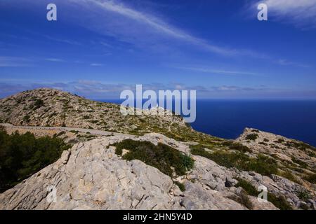 Far de Formentor, phare du Cap de Formentor, Majorque, Espagne Banque D'Images