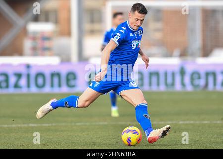 Empoli, Italie. 13th févr. 2022. Andrea Pinamonti (Empoli FC) pendant Empoli FC vs Cagliari Calcio, italie football série A match à Empoli, Italie, février 13 2022 crédit: Independent photo Agency/Alay Live News Banque D'Images