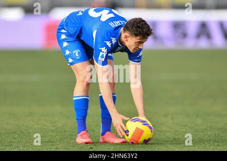 Empoli, Italie. 13th févr. 2022. Kristjan Asllani (Empoli FC) pendant Empoli FC vs Cagliari Calcio, football italien série A match à Empoli, Italie, février 13 2022 crédit: Independent photo Agency/Alay Live News Banque D'Images