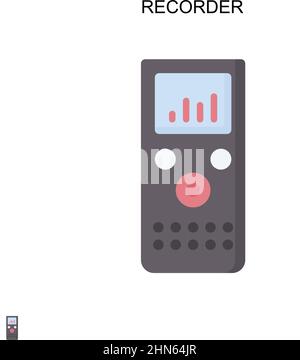 Icône de vecteur simple de l'enregistreur.Modèle de conception de symbole d'illustration pour élément d'interface utilisateur Web mobile. Illustration de Vecteur