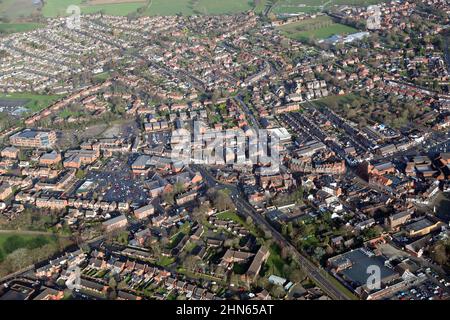 Vue aérienne de la ville de Sandbach, Cheshire Banque D'Images