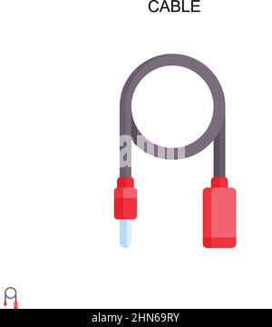 Icône de vecteur simple de câble.Modèle de conception de symbole d'illustration pour élément d'interface utilisateur Web mobile. Illustration de Vecteur