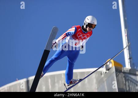 Patrick Gasienica (Etats-Unis), 5 FÉVRIER 2022 - saut à ski : qualification individuelle des hommes en colline normale pendant les Jeux Olympiques d'hiver de Beijing 2022 à Banque D'Images