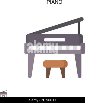 Icône de vecteur piano simple.Modèle de conception de symbole d'illustration pour élément d'interface utilisateur Web mobile. Illustration de Vecteur