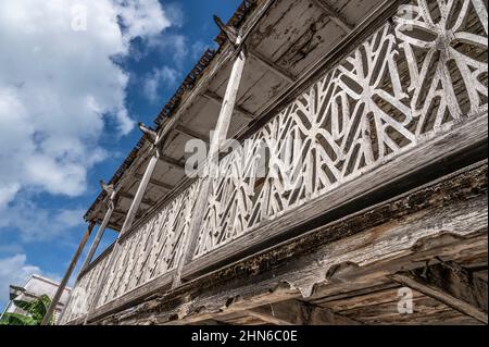 Architecture traditionnelle des Caraïbes de Marigot, capitale de la partie française de Saint-Martin / Sint Maarten Banque D'Images