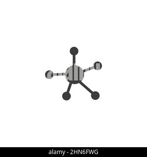 Icône molécule. Symbole de silhouette d'ADN. Concept de connexion Atom. Vecteur isolé sur blanc Illustration de Vecteur