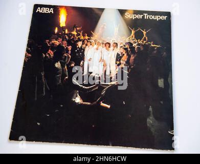 LP couverture de l'album Super Trouper par ABBA, qui a été publié en 1980. Banque D'Images