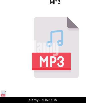 MP3 icône de vecteur simple.Modèle de conception de symbole d'illustration pour élément d'interface utilisateur Web mobile. Illustration de Vecteur