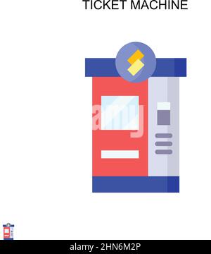 Icône vecteur simple de la machine à billets. Modèle de conception de symbole d'illustration pour élément d'interface utilisateur Web mobile. Illustration de Vecteur