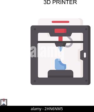 icône de vecteur simple de l'imprimante 3D.Modèle de conception de symbole d'illustration pour élément d'interface utilisateur Web mobile. Illustration de Vecteur