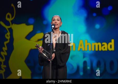 Berlin, Allemagne. 14th févr. 2022. L'actrice suédoise Evin Ahmad est l'une des stars de tournage 2022. Le Festival international du film 72nd aura lieu à Berlin du 10 au 20 février 2022. Credit: Joerg Carstensen/dpa/Alay Live News Banque D'Images