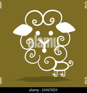 Mouton épais avec motif laine Illustration de Vecteur