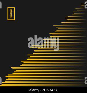 Lignes de vitesse jaunes sous forme de triangle. Arrière-plan gris. Forme abstraite. Art géométrique élément de design tendance pour les imprimés, les pages Web, le modèle, les affiches Illustration de Vecteur