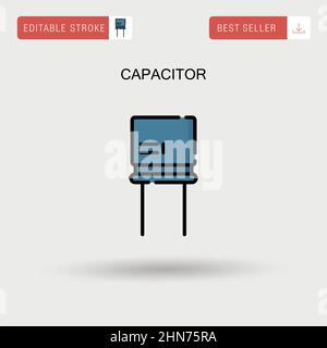 Icône de vecteur simple de condensateur. Illustration de Vecteur