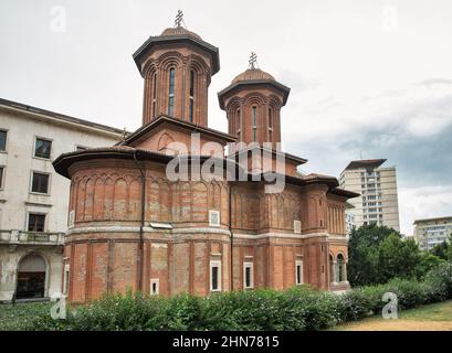 Vue sur l'église de Kretzulescu à Bucarest, Roumanie Banque D'Images