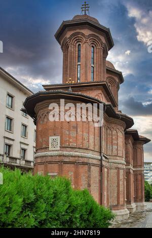 Vue spectaculaire sur l'église de Kretzulescu à Bucarest, Roumanie Banque D'Images