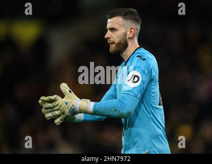 12 février 2022 - Norwich City / Manchester City - Premier League - Carrow Road Angus Gunn pendant le match contre Manchester City à Carrow Road. Crédit photo : © Mark pain / Alamy Live News Banque D'Images