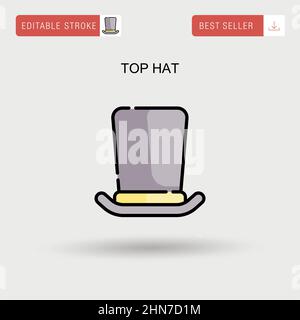 Top Hat simple vector icône. Illustration de Vecteur