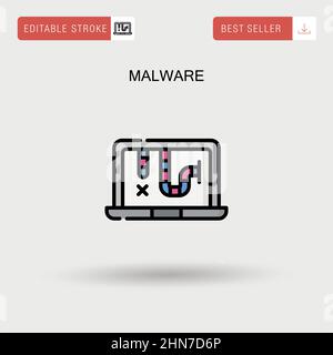 Icône de vecteur simple de logiciel malveillant. Illustration de Vecteur