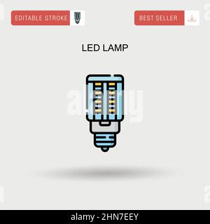Lampe LED simple icône vectorielle. Illustration de Vecteur