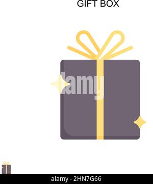 Icône de vecteur simple de boîte cadeau.Modèle de conception de symbole d'illustration pour élément d'interface utilisateur Web mobile. Illustration de Vecteur
