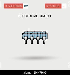 Icône de vecteur simple de circuit électrique. Illustration de Vecteur