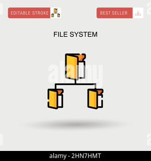 Icône de vecteur simple du système de fichiers. Illustration de Vecteur