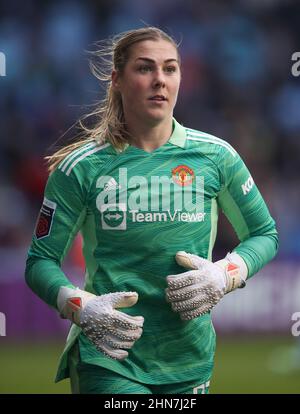 Manchester, Angleterre, le 13th février 2022. Mary Earps de Manchester United lors du match de la FA Women's Super League au Academy Stadium de Manchester. Crédit photo devrait lire: Isaac Parkin / Sportimage Banque D'Images