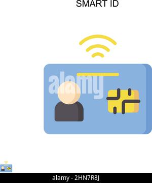 Icône de vecteur simple Smart ID. Modèle de conception de symbole d'illustration pour élément d'interface utilisateur Web mobile. Illustration de Vecteur