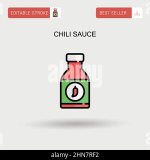 Icône vecteur simple de sauce Chili. Illustration de Vecteur