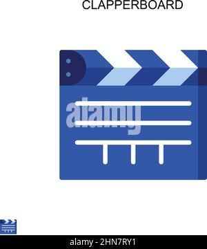 Icône de vecteur simple de clapperboard.Modèle de conception de symbole d'illustration pour élément d'interface utilisateur Web mobile. Illustration de Vecteur