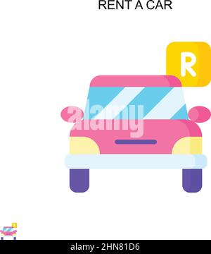 Louer une voiture simple icône de vecteur. Modèle de conception de symbole d'illustration pour élément d'interface utilisateur Web mobile. Illustration de Vecteur
