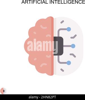 Icône de vecteur simple d'intelligence artificielle. Modèle de conception de symbole d'illustration pour élément d'interface utilisateur Web mobile. Illustration de Vecteur