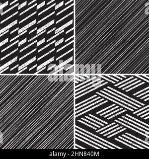 4 motifs vectoriels différents dans le même paquet (eps).Un modèle est payé et 3 sont gratuits (lignes de séparation blanches) Illustration de Vecteur