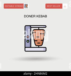 Icône de vecteur simple Doner kebab. Illustration de Vecteur