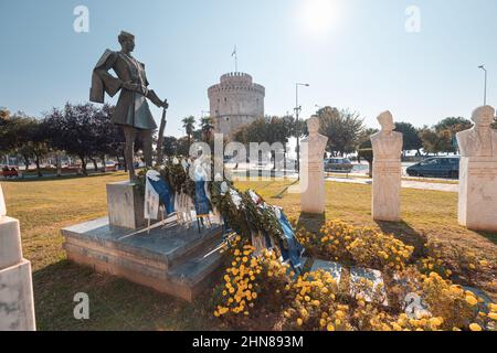 21 octobre 2021, Thessalonique, Grèce: Pavlos Melas - est un héros de guerre macédonien Banque D'Images