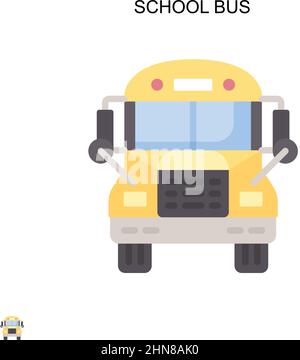 Icône de vecteur simple de bus scolaire.Modèle de conception de symbole d'illustration pour élément d'interface utilisateur Web mobile. Illustration de Vecteur